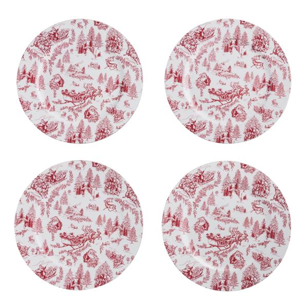 Red Christmas Toile Charger